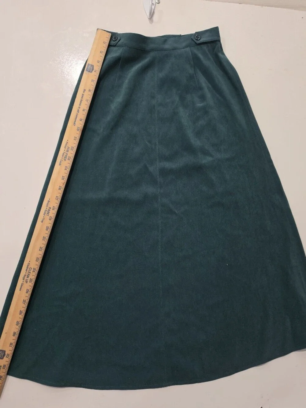 NWT Vintage Talbots Emerald Grn Velvet A-Line Midi Skirt Side Button Waist Sz 4